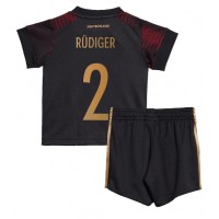 Tyskland Antonio Rudiger #2 Bortadräkt Barn VM 2022 Kortärmad (+ Korta byxor)